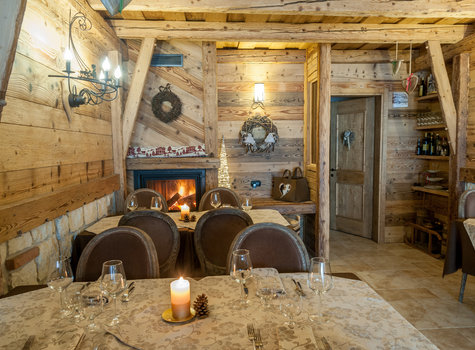 Candle-lit dining room